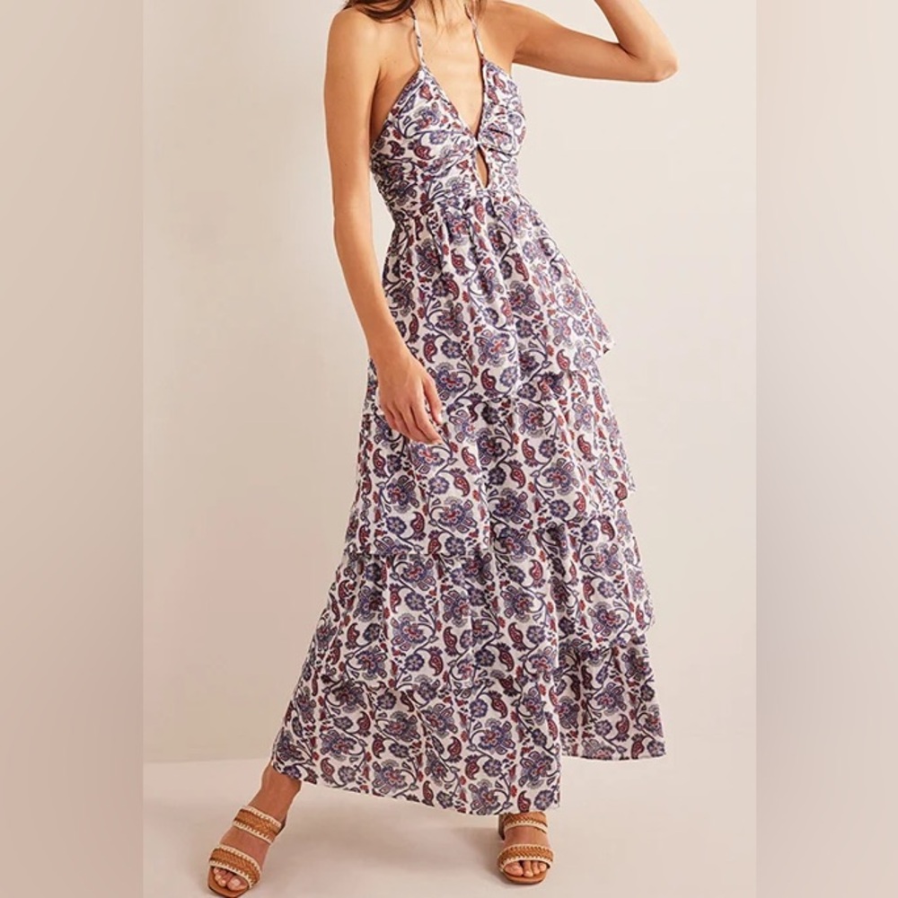 Boden Tiered Floral Print Maxi Dress size 16/18